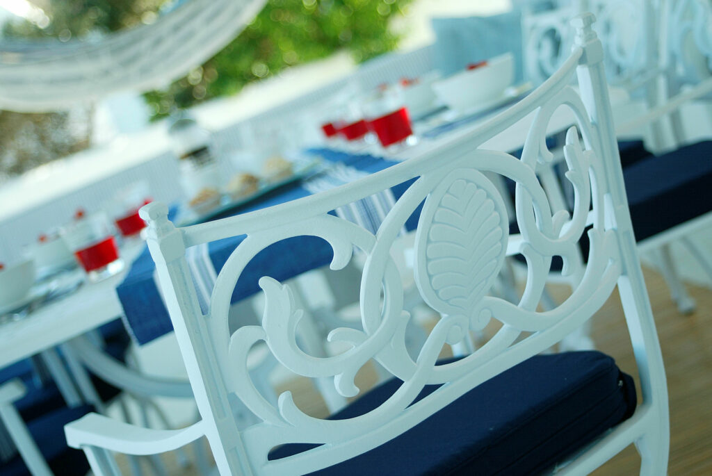 Back of outdoor chair